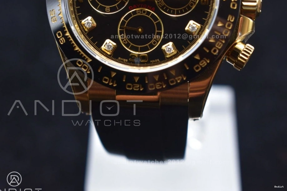 Daytona 116518 Diamonds Edition Rubber Dial 1:1 Black Strap Oysterflex SA4130 Clean on Best V2 0516